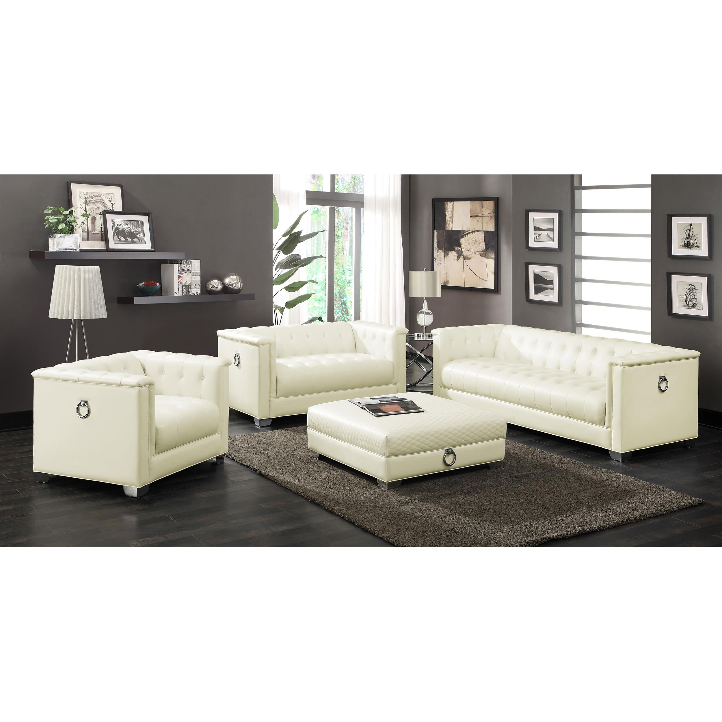 Diamond Modern Furniture COA Chaviano Leatherette Ottoman 505394 IMAGE 4