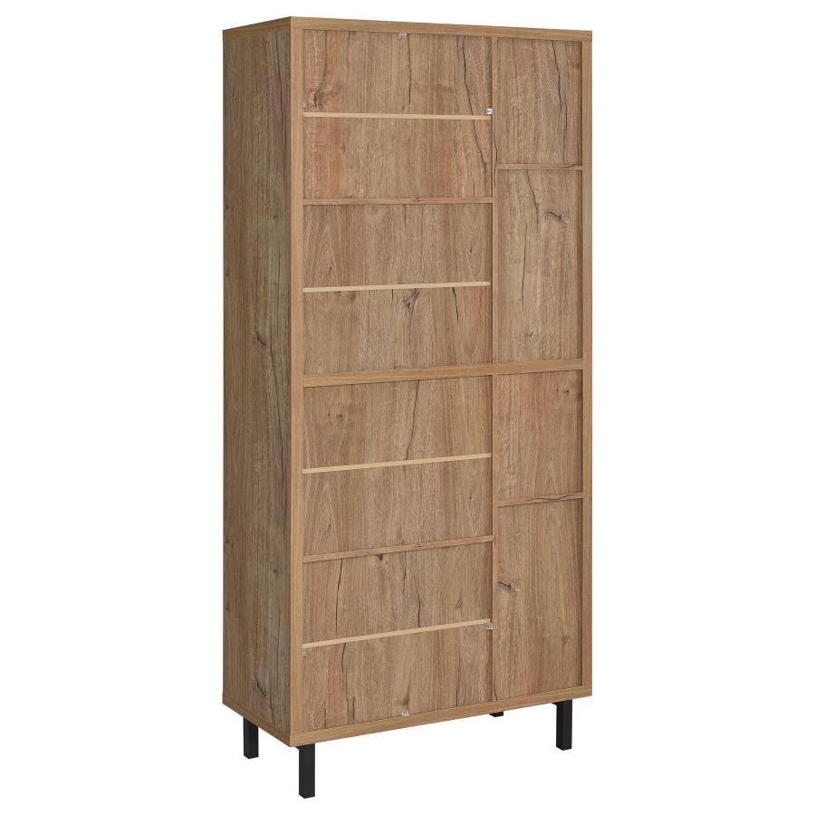 Teller - 4-Door Tall Shoe Storage Cabinet - Natural Oak