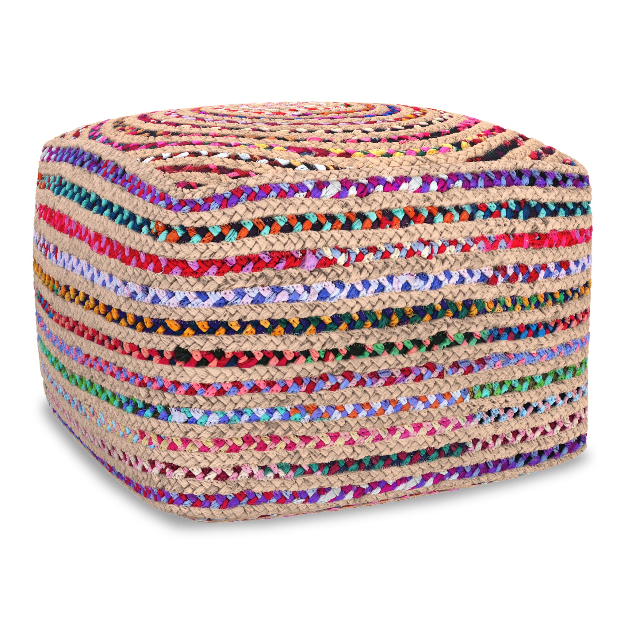 Margo - Square Pouf - Multicolor