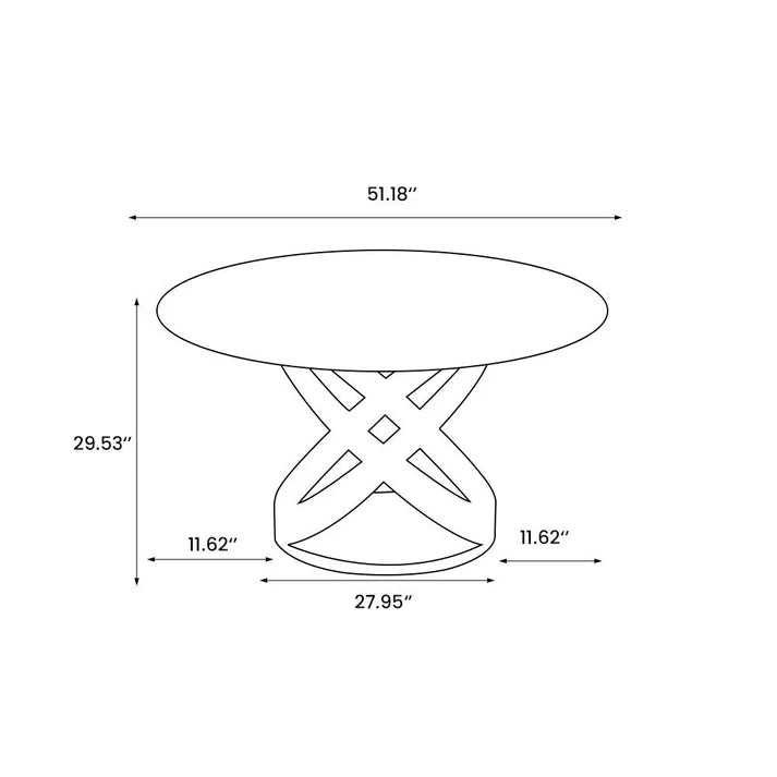 Sami 51" Modern Glass Table