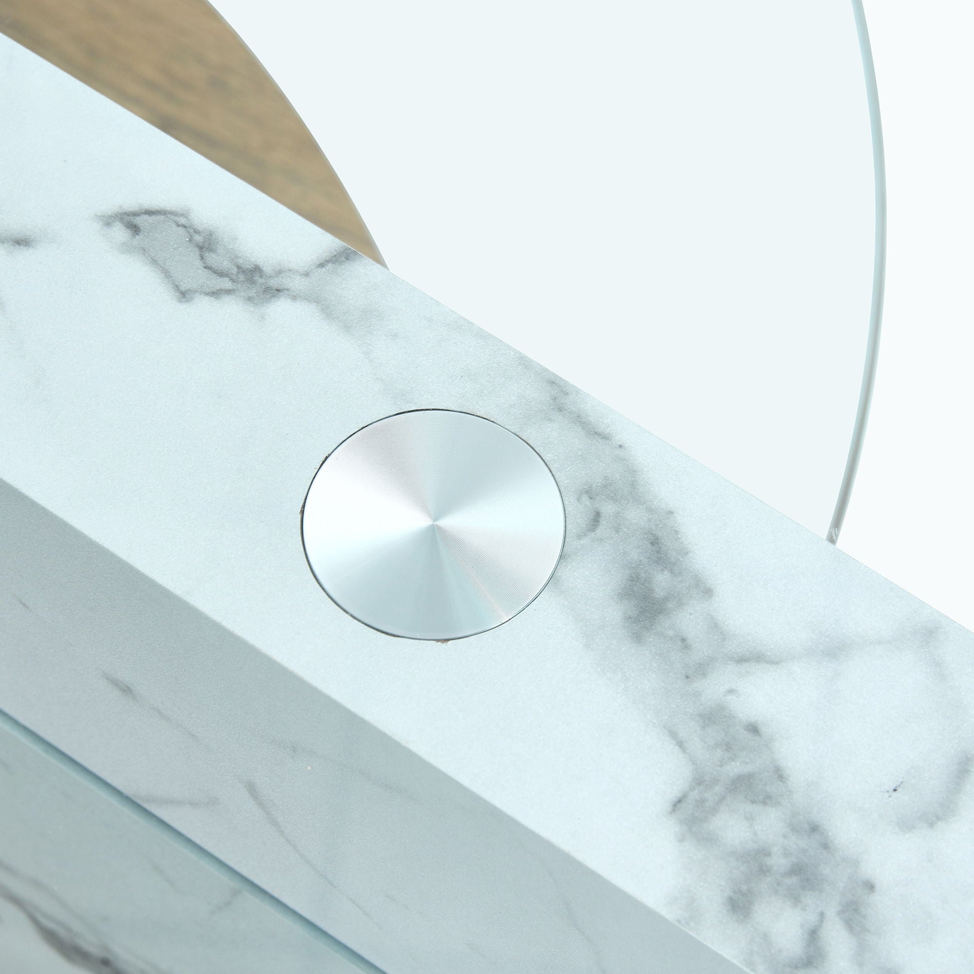 Contemporary Artistic Double Layer Coffee Table, Tempered Glass Top