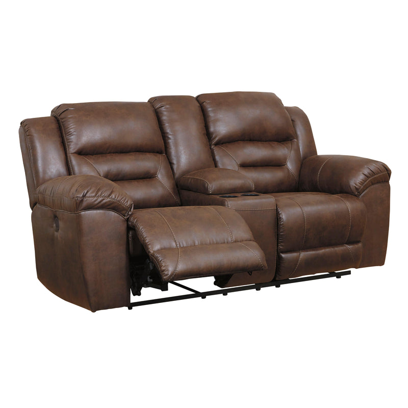 Signature Design by Ashley Stoneland Power Reclining Leather Look Loveseat with Console 3990496 IMAGE 2