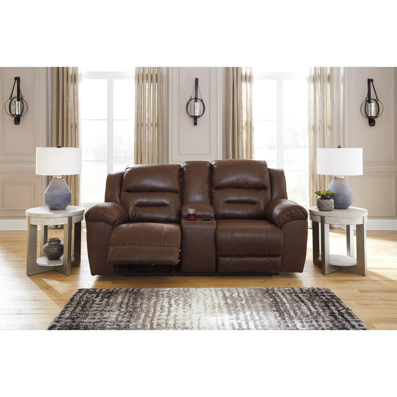 Signature Design by Ashley Stoneland Power Reclining Leather Look Loveseat with Console 3990496 IMAGE 4