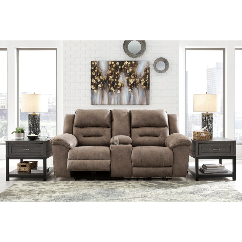 Signature Design by Ashley Stoneland Power Reclining Leather Look Loveseat with Console 3990596 IMAGE 4