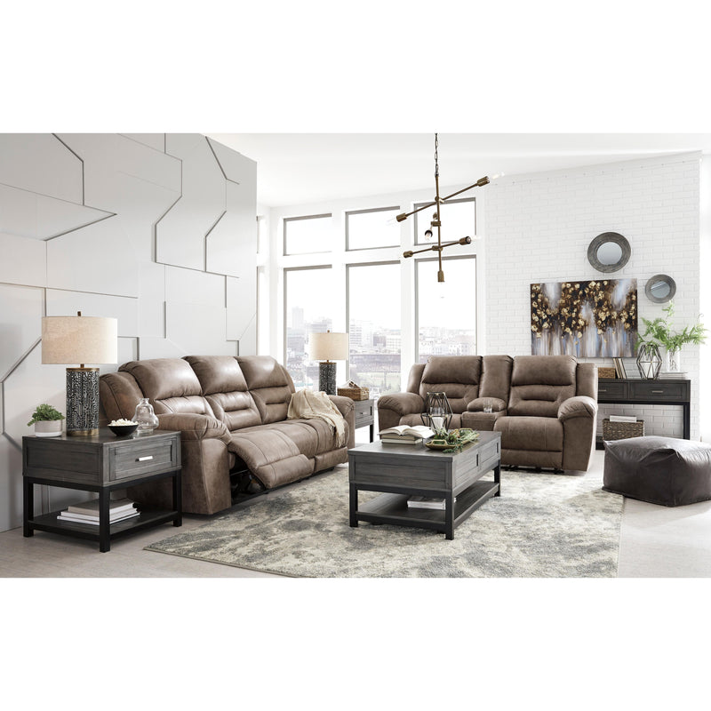 Signature Design by Ashley Stoneland Reclining Leather Look Loveseat with Console 3990594 IMAGE 9