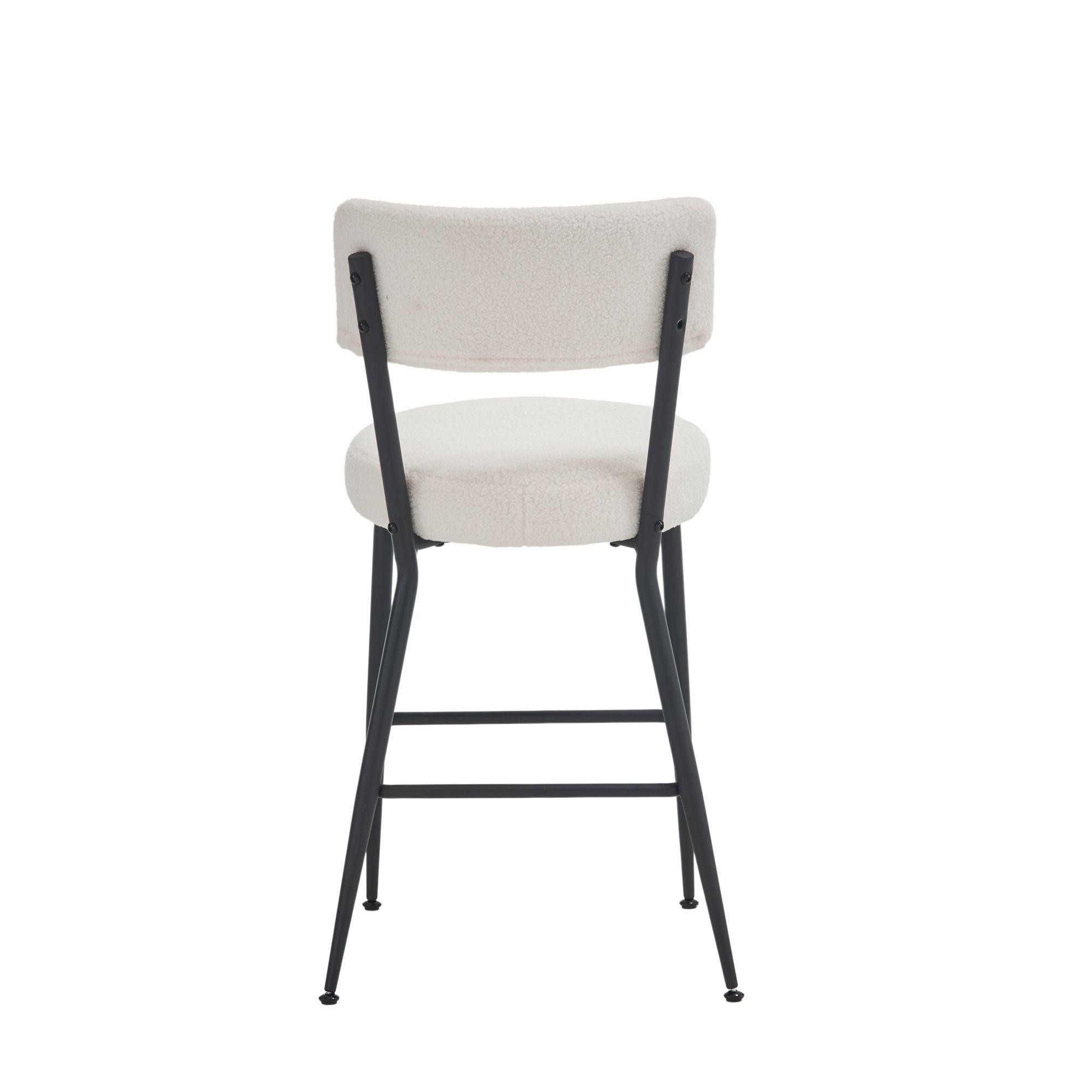 Modern Teddy Fabric Upholstered Bar Stools - Legs
