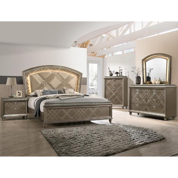 Crown Mark Cristal Queen Panel Bed B7800-Q-HB/B7800-Q-FB/B7800-KQ-RAIL IMAGE 2