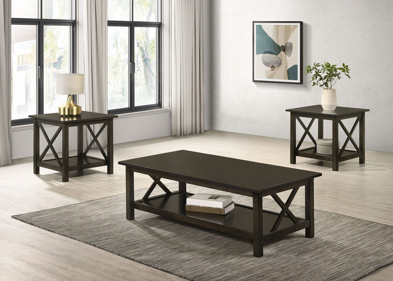 Rachelle  Rectangular Coffee Table Set Deep Merlot