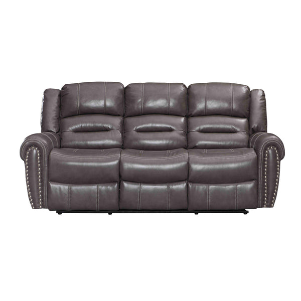 Happy Homes Lexington Reclining Leather Sofa Lexington Sofa - Gray IMAGE 1