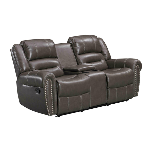 Happy Homes Lexington Reclining leather Loveseat Lexington Reclining Loveseat - Gray IMAGE 1