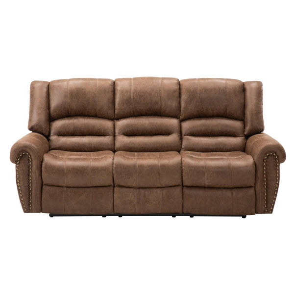 Happy Homes Rivercreek Reclining Fabric Sofa Rivercreek Reclining Sofa - Brown IMAGE 1