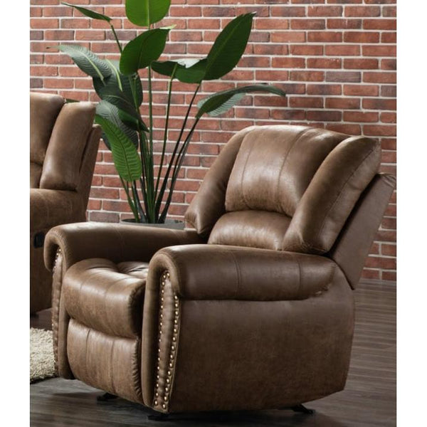 Happy Homes Rivercreek Rocker Fabric Recliner Rivercreek Rocker Recliner - Brown IMAGE 1