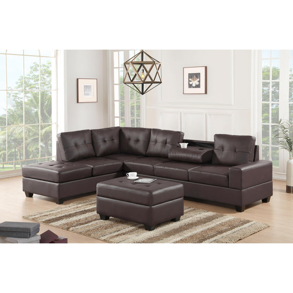 Happy Homes Heights Leather Look 2 pc Sectional Heights - Espresso IMAGE 1