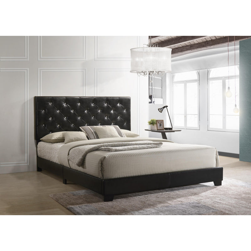 Happy Homes Queen Upholstered Bed HH2020 Queen Bed - Black IMAGE 2