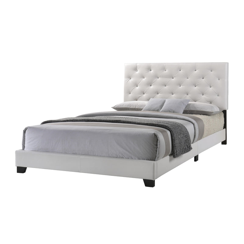 Happy Homes Twin Upholstered Panel Bed HH2018 Twin Bed - White IMAGE 1