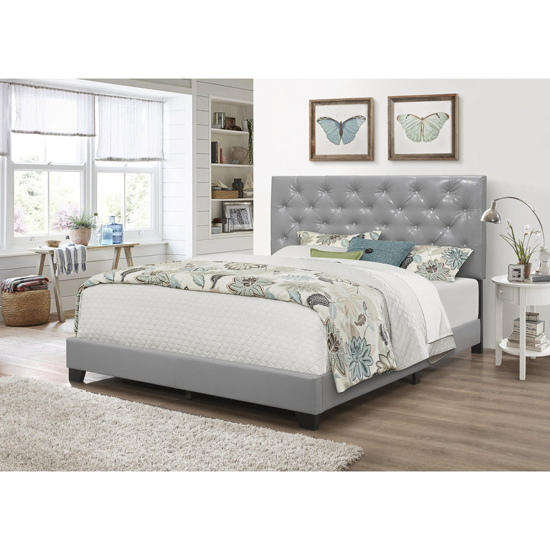 Happy Homes Twin Upholstered Panel Bed HH2018 Twin Bed - White IMAGE 2