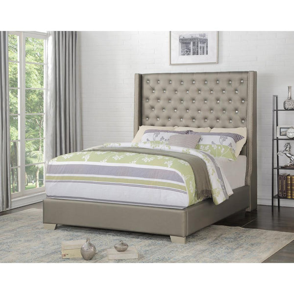 Happy Homes Queen Upholstered Bed HH400 Queen Bed - Gray IMAGE 1