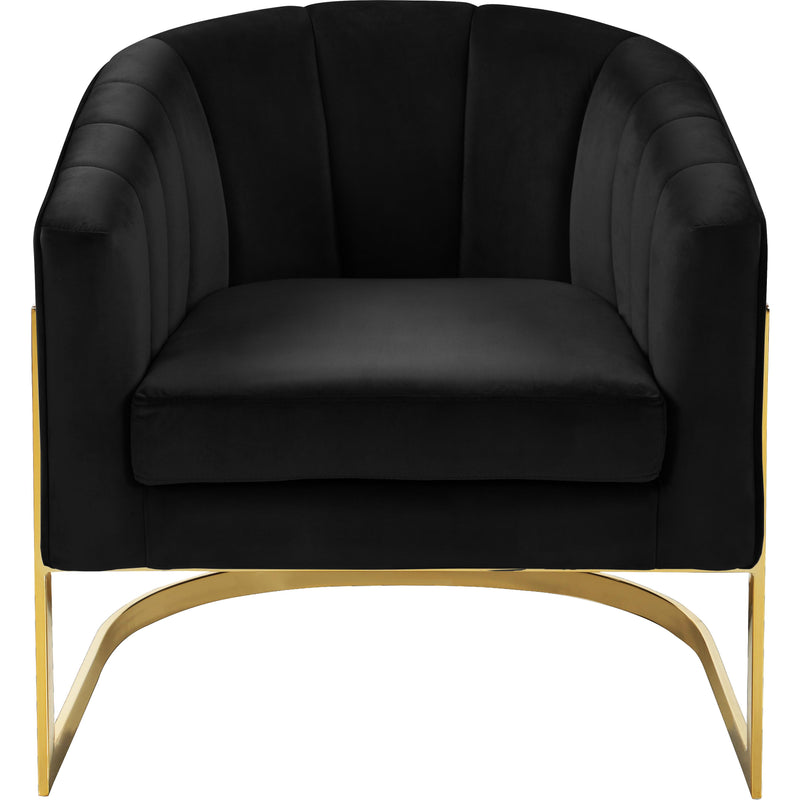 Meridian Carter Black Velvet Accent Chair IMAGE 2