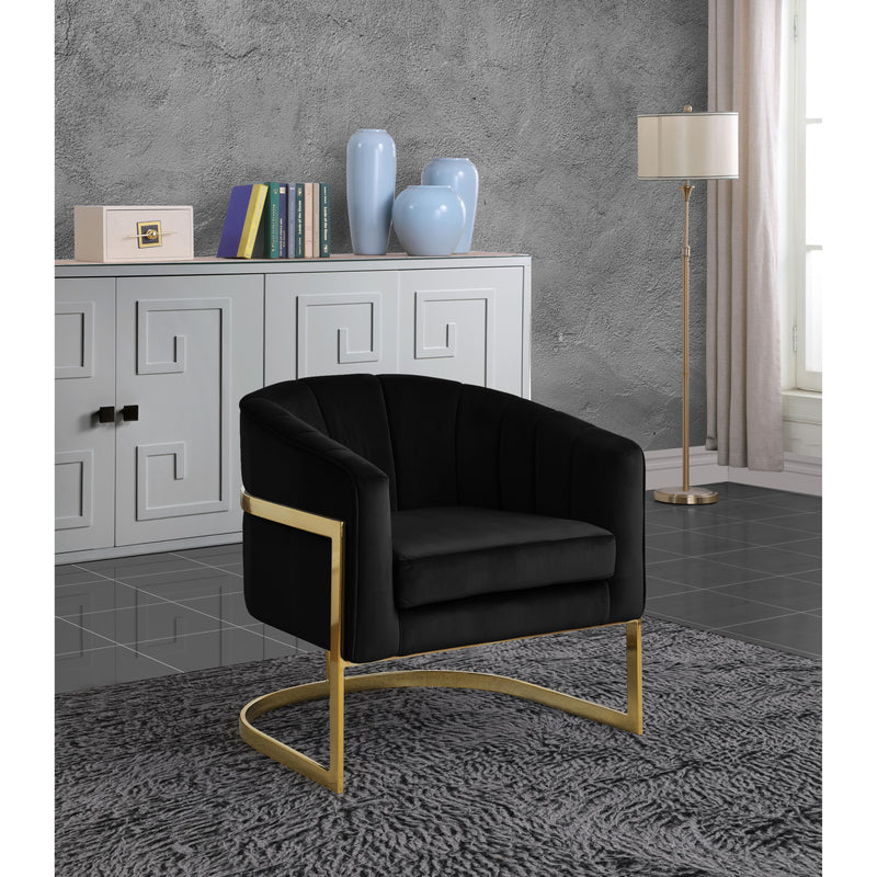 Meridian Carter Black Velvet Accent Chair IMAGE 5