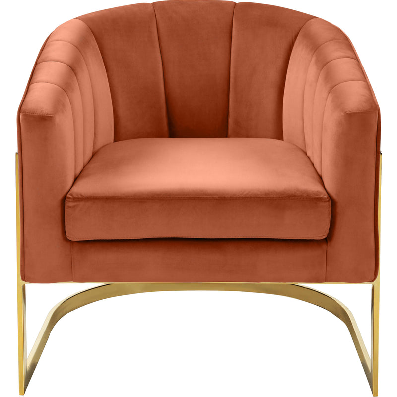 Meridian Carter Cognac Velvet Accent Chair IMAGE 2