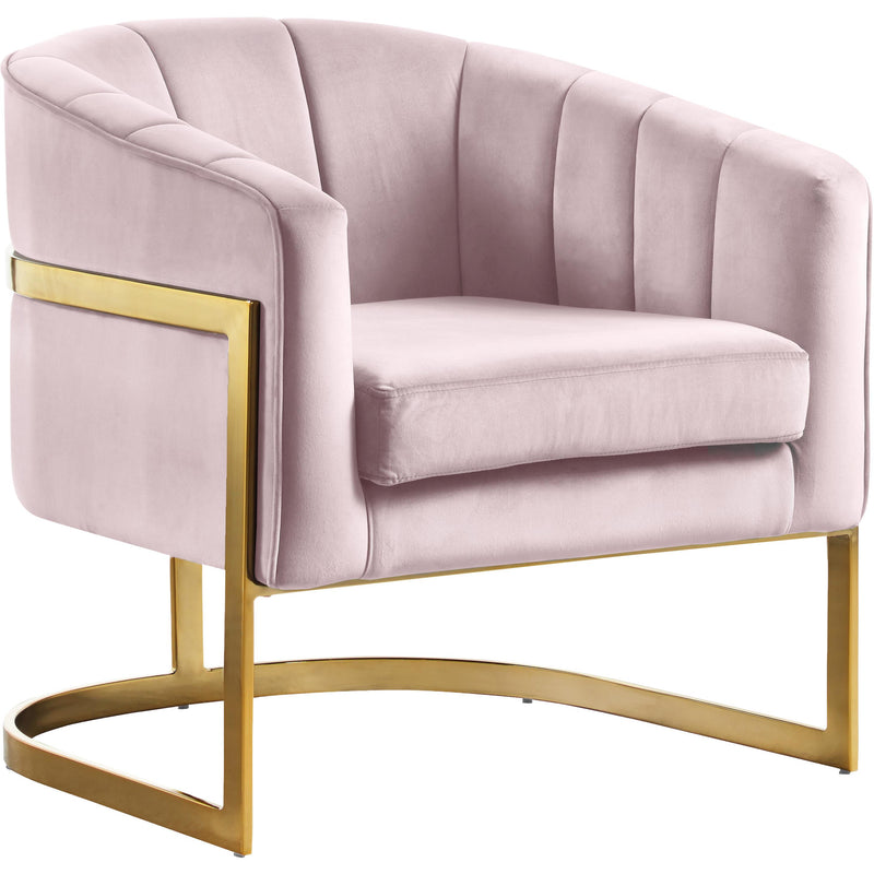 Meridian Carter Pink Velvet Accent Chair IMAGE 1