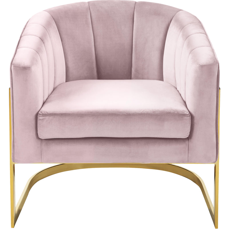 Meridian Carter Pink Velvet Accent Chair IMAGE 2