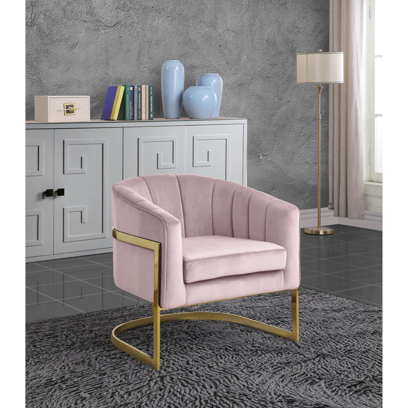 Meridian Carter Pink Velvet Accent Chair IMAGE 5