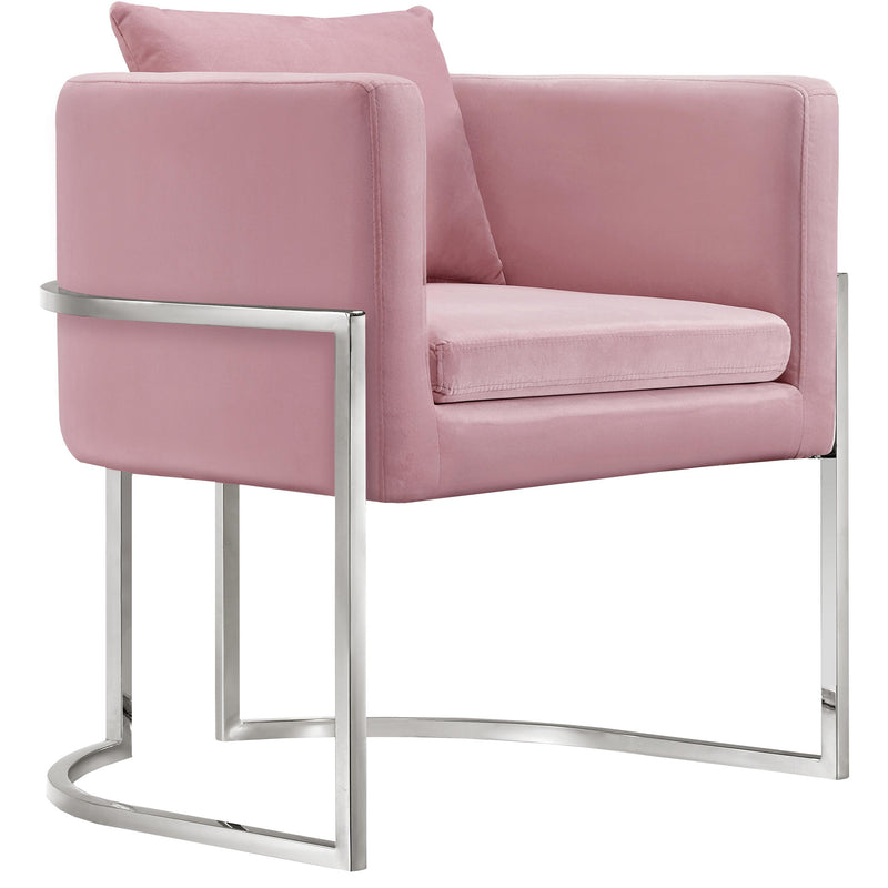 Meridian Pippa Pink Velvet Accent Chair IMAGE 1