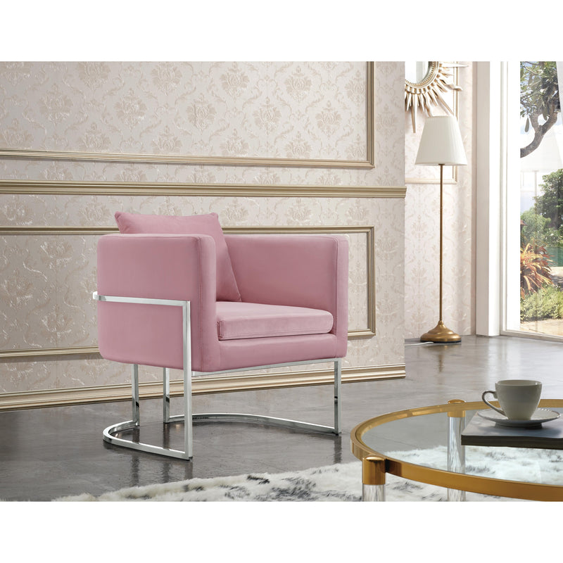 Meridian Pippa Pink Velvet Accent Chair IMAGE 2