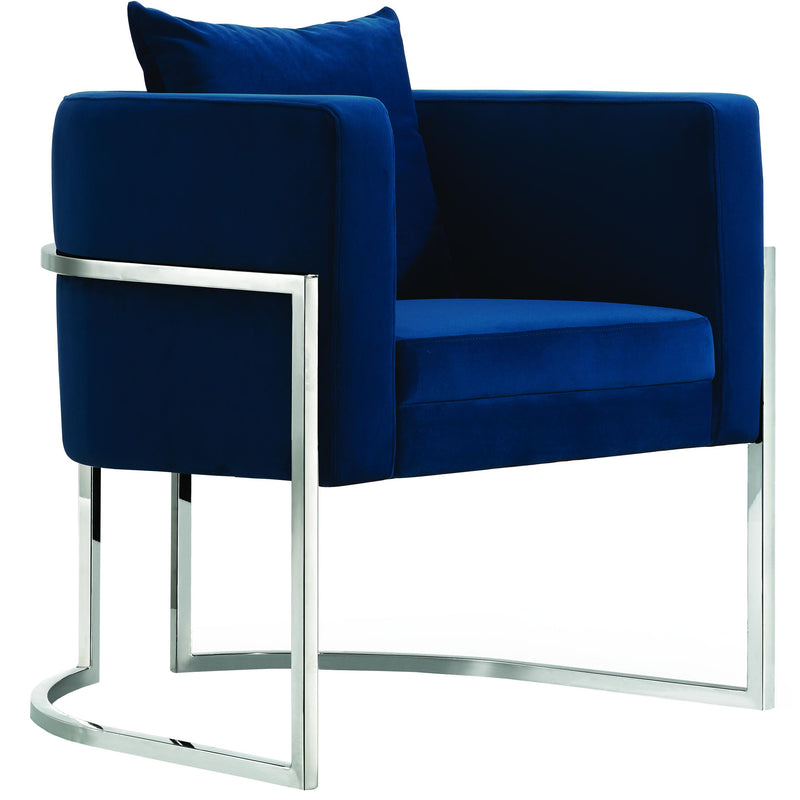 Meridian Pippa Navy Velvet Accent Chair IMAGE 1