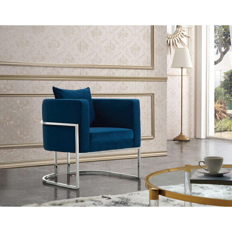 Meridian Pippa Navy Velvet Accent Chair IMAGE 2