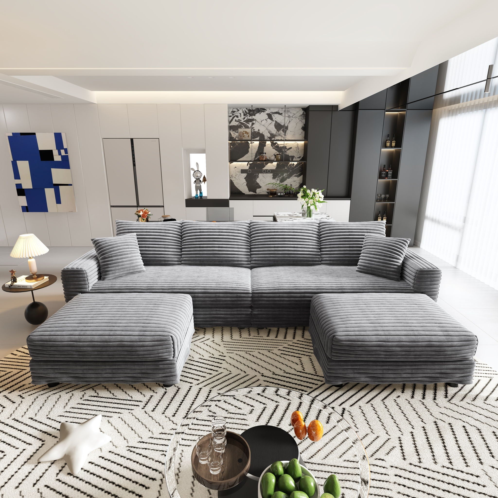 Modern Comfy Upholstered Sofa Cloud Couch & Deep Seat Couches