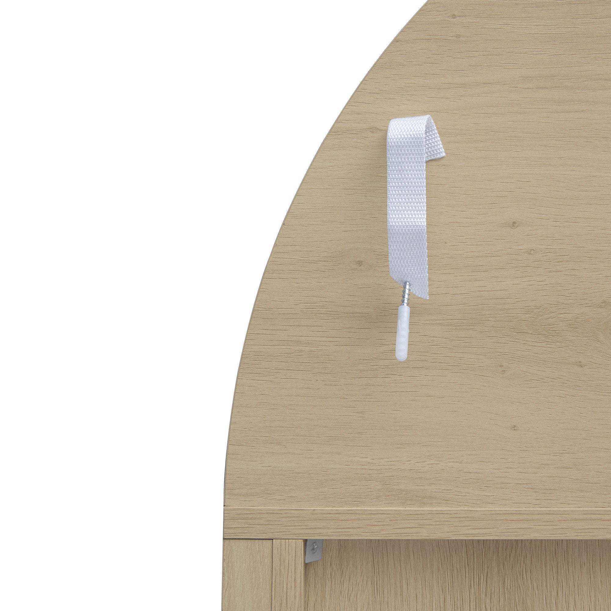 Tall Arched Kitchen Pantry, Modern Farmhouse Wood Kitchen Storage Cabinets, Arched Storage Display Cabinet With Adjustable Shelves, Versatile Cupboard For Kitchen, Dining Room, Living Room - Natural