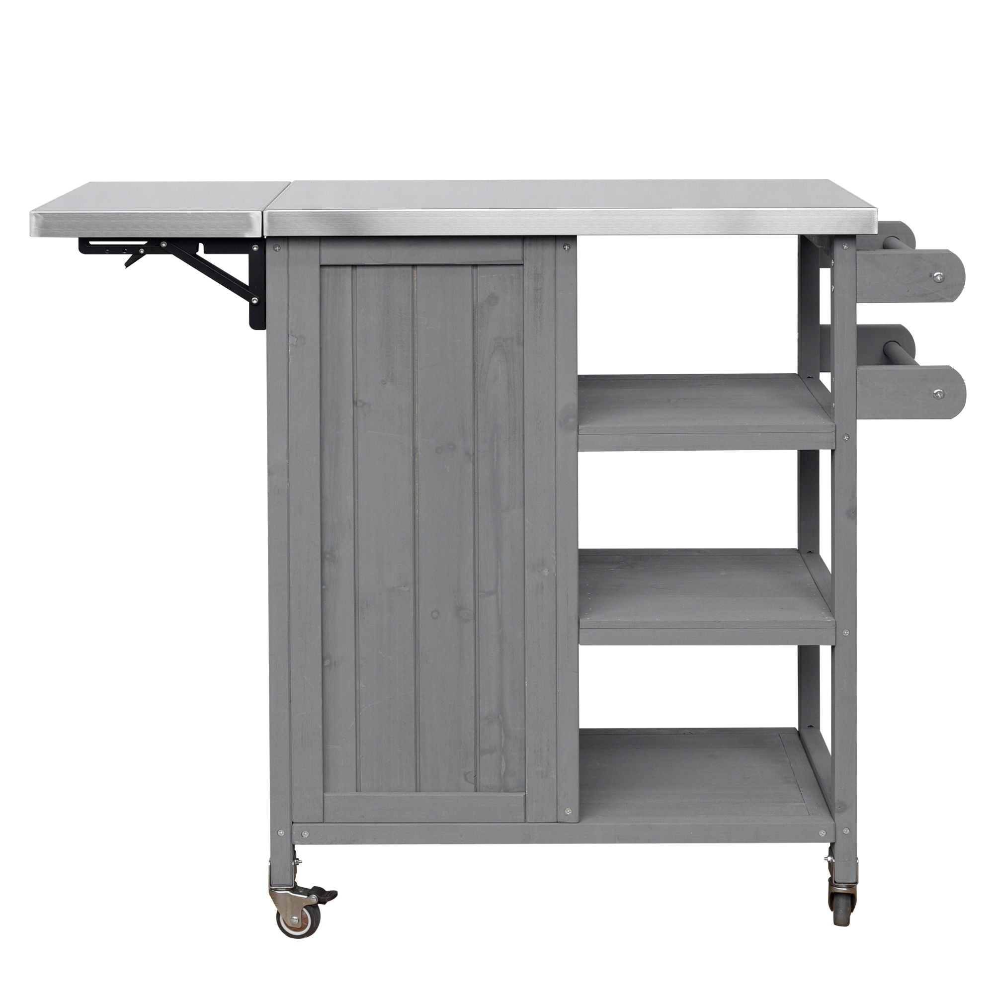 Foldable Outdoor Kitchen Island With Storage Cabinet