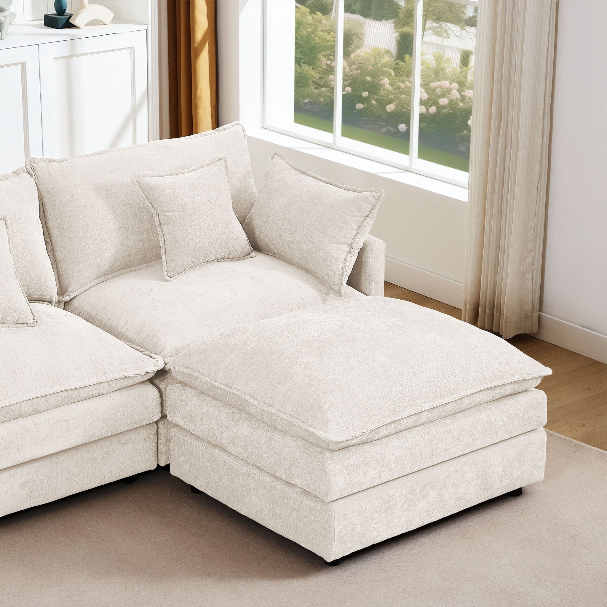 Modular U Shaped Sectional Sofa, 4 Seater Comfy Cloud Couch