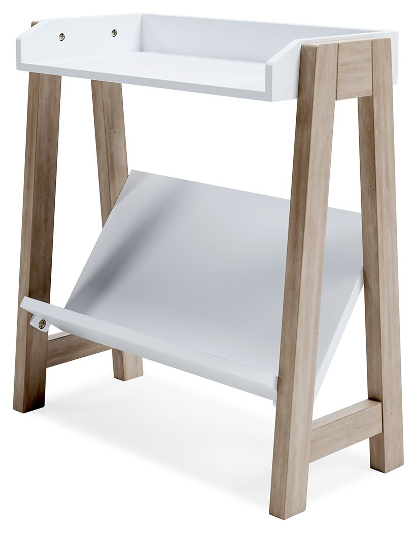 Blariden - Small Bookcase - White / Tan