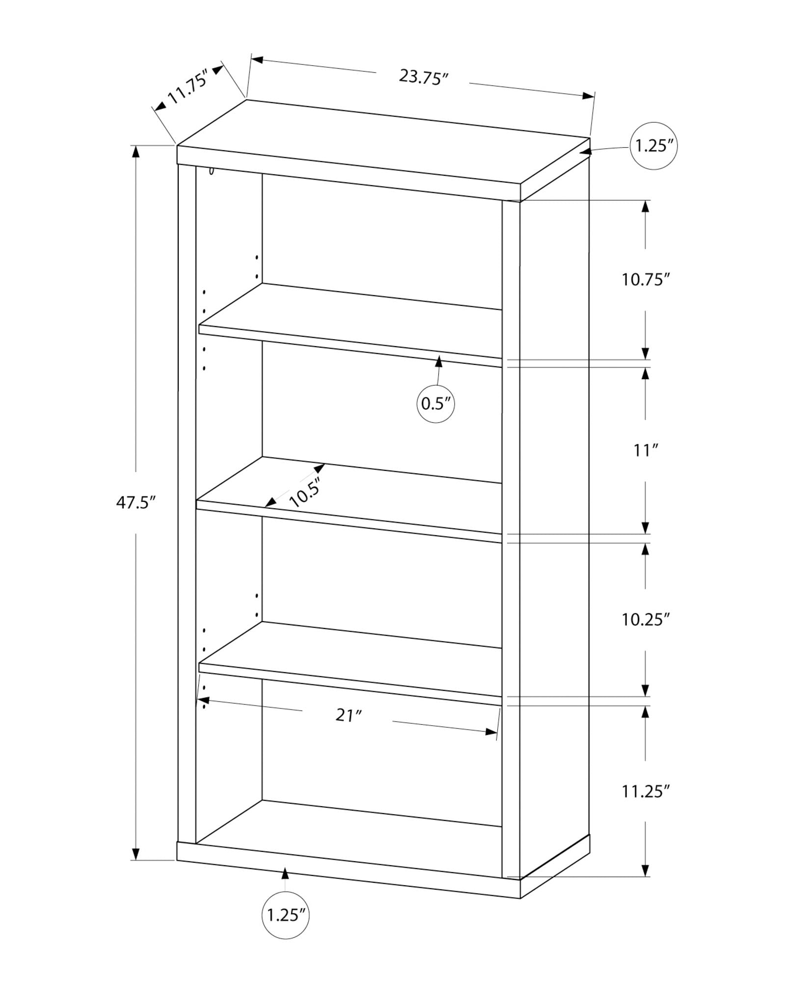 5 Tier For Office Bookshelf, Bookcase, Etagere, Contemporary & Modern