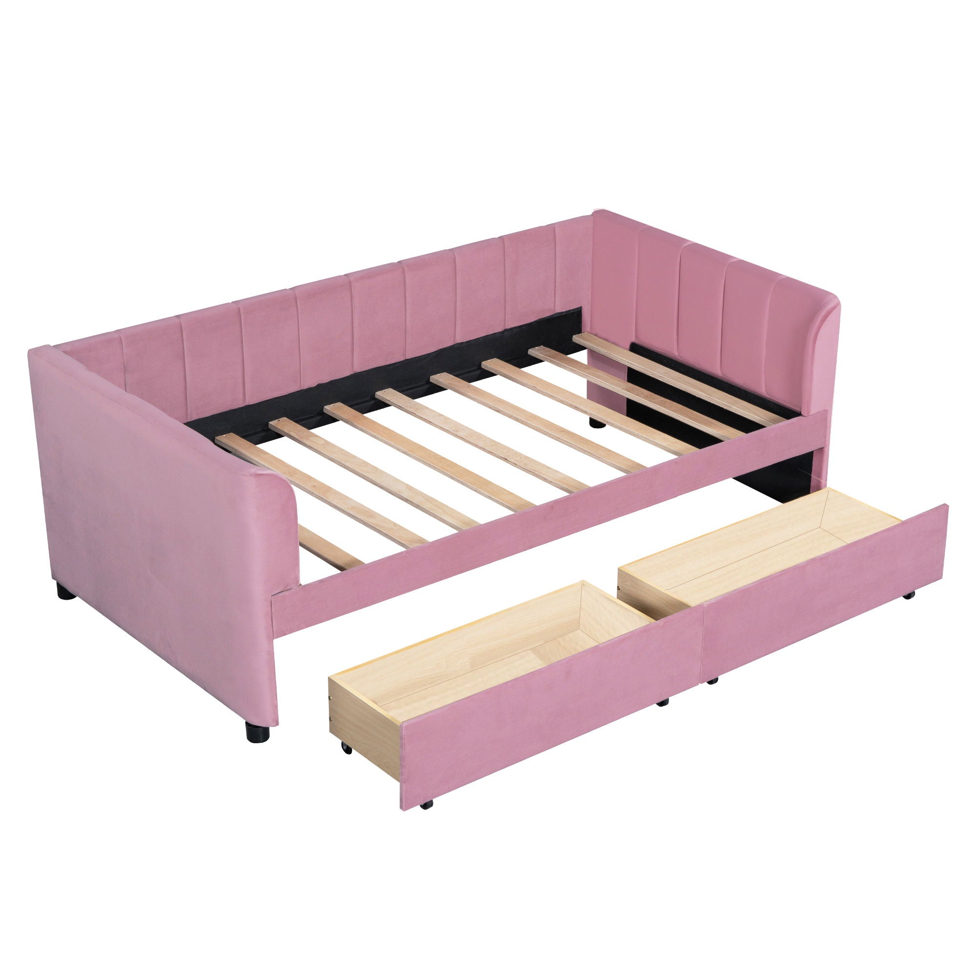 Upholstered Daybed With Ergonomic Design Backrest