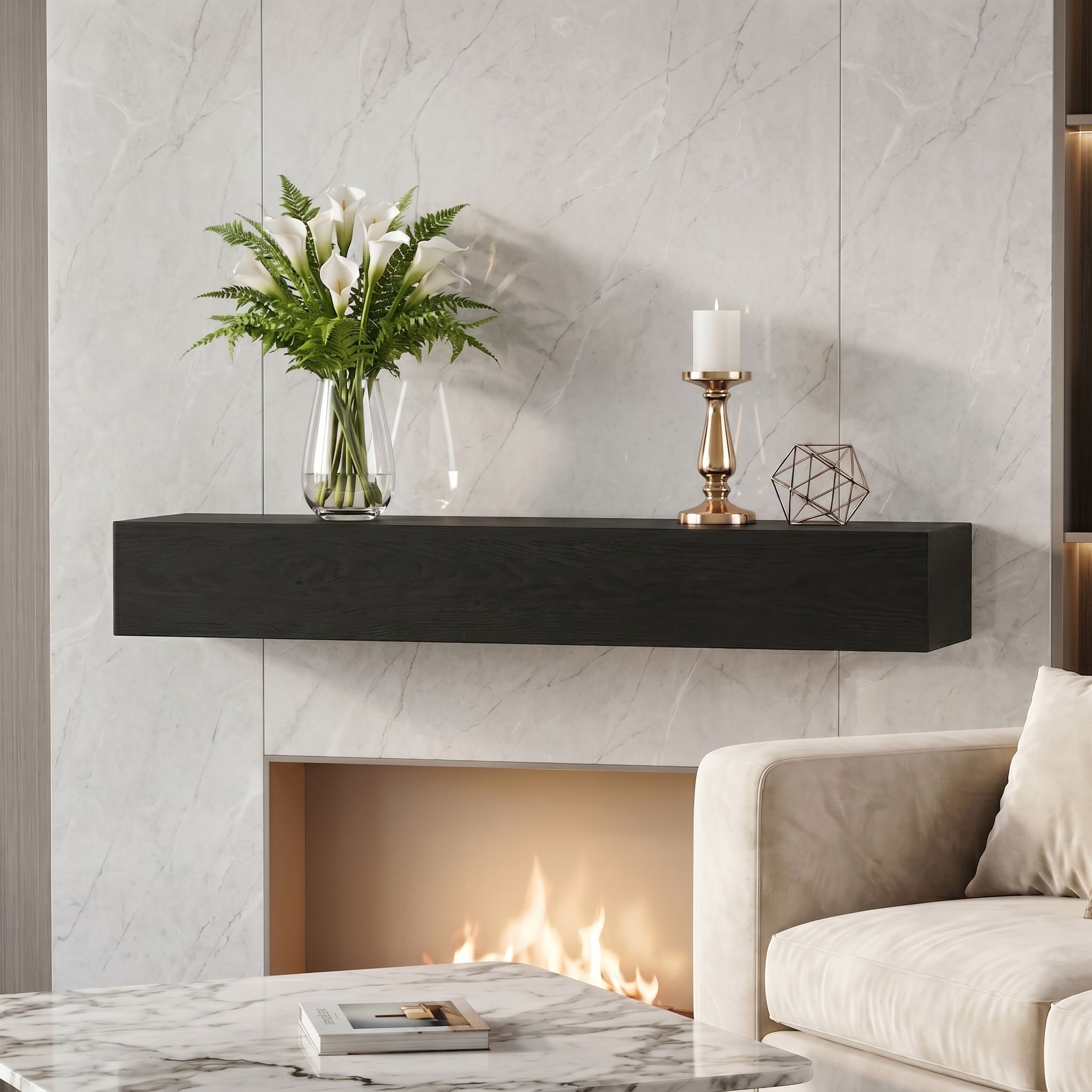 Fireplace Mantel Floating Shelf For Home Decor