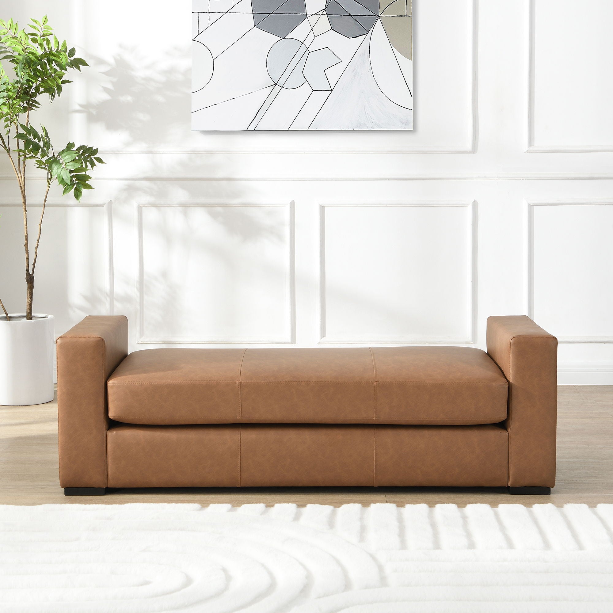 Ottoman With Unique Armrest Design For Living Spaces