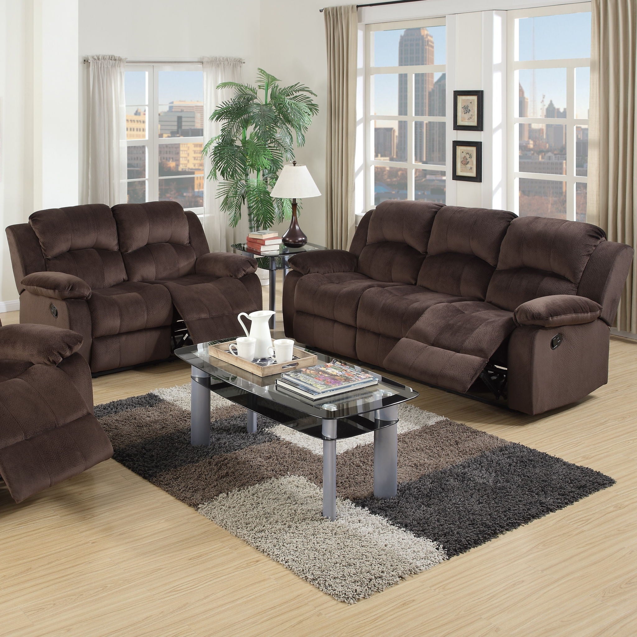 Modern Style Living Room Set With Reclining