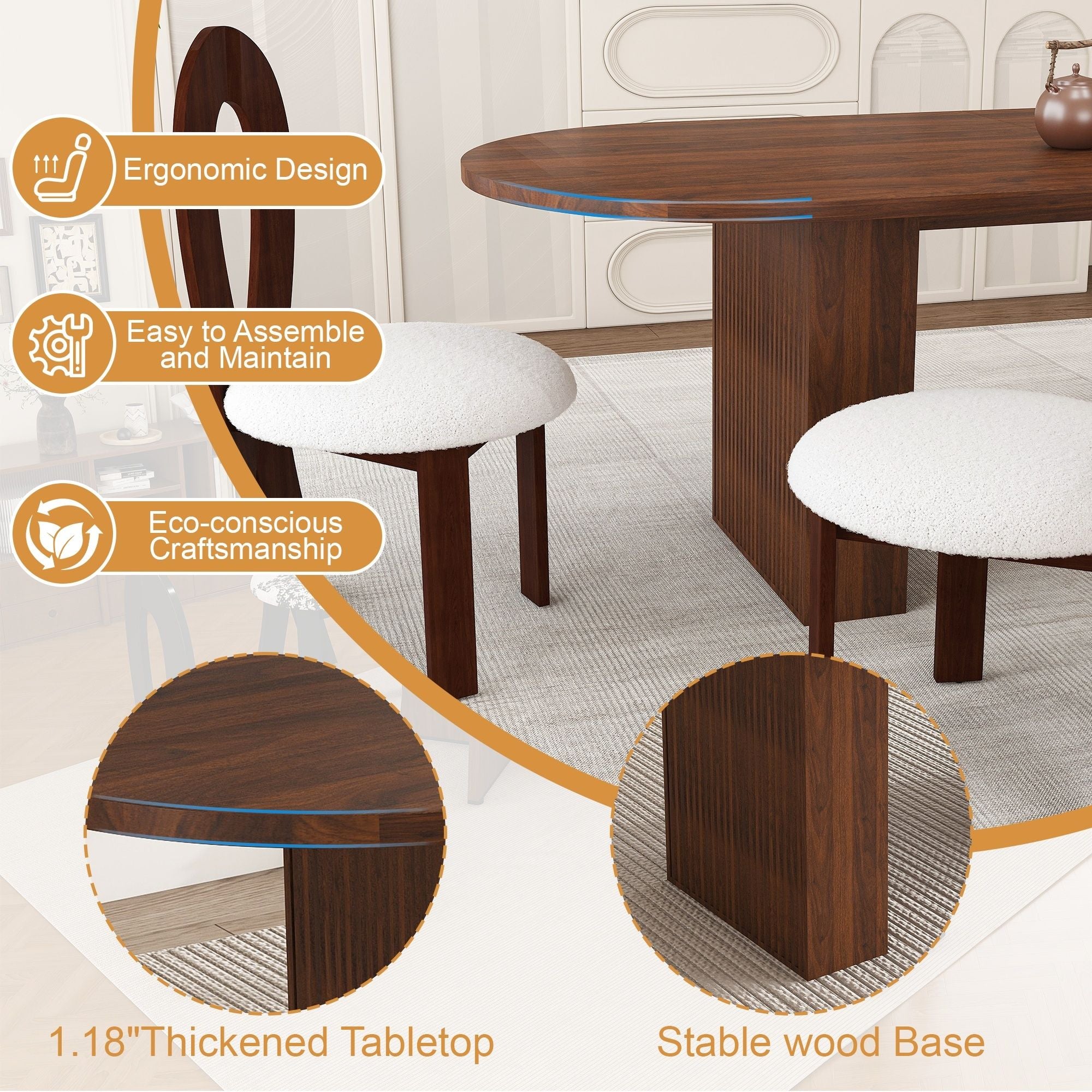 Modern Oval Dining Table With Chairs