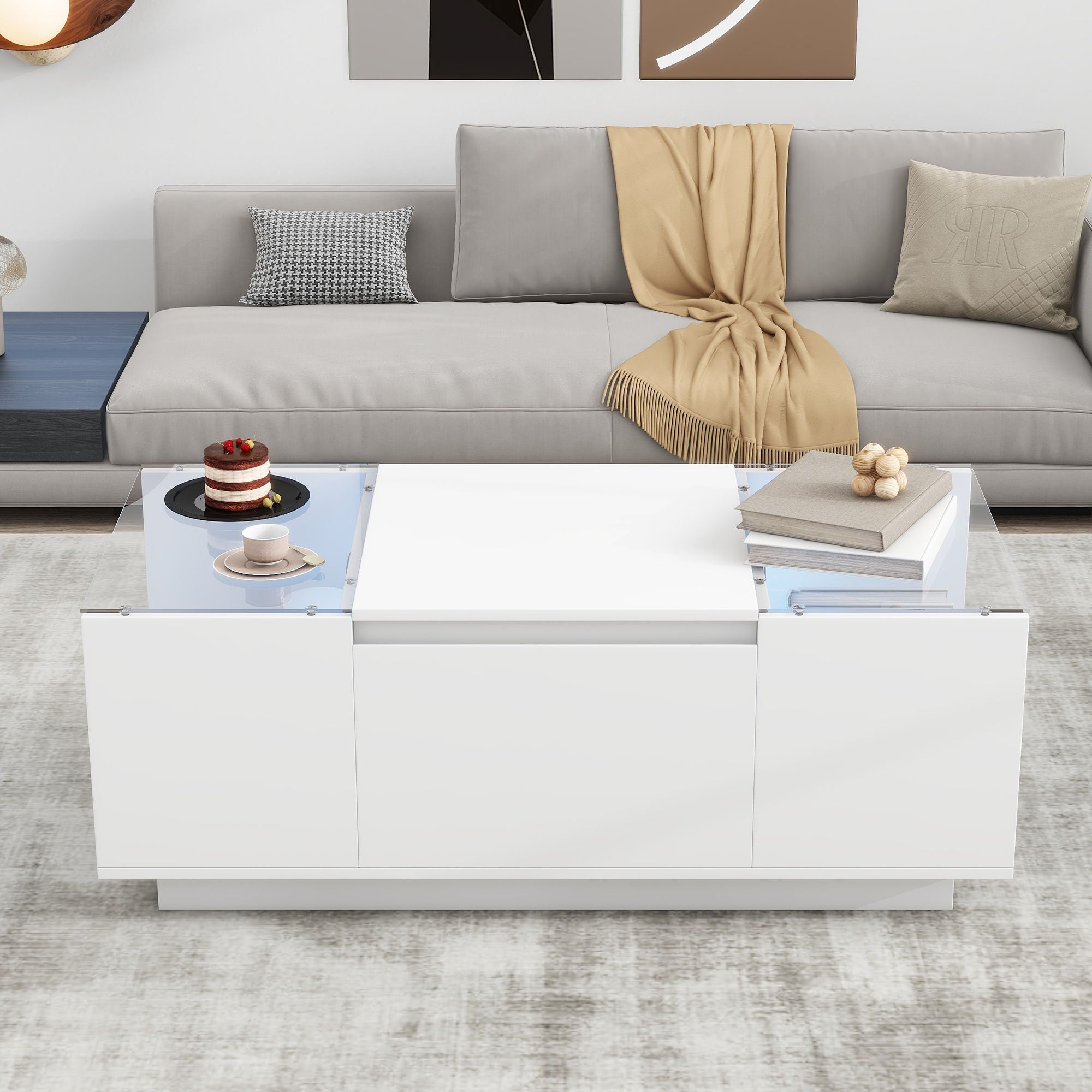 LED Coffee Table, Modern Center Table