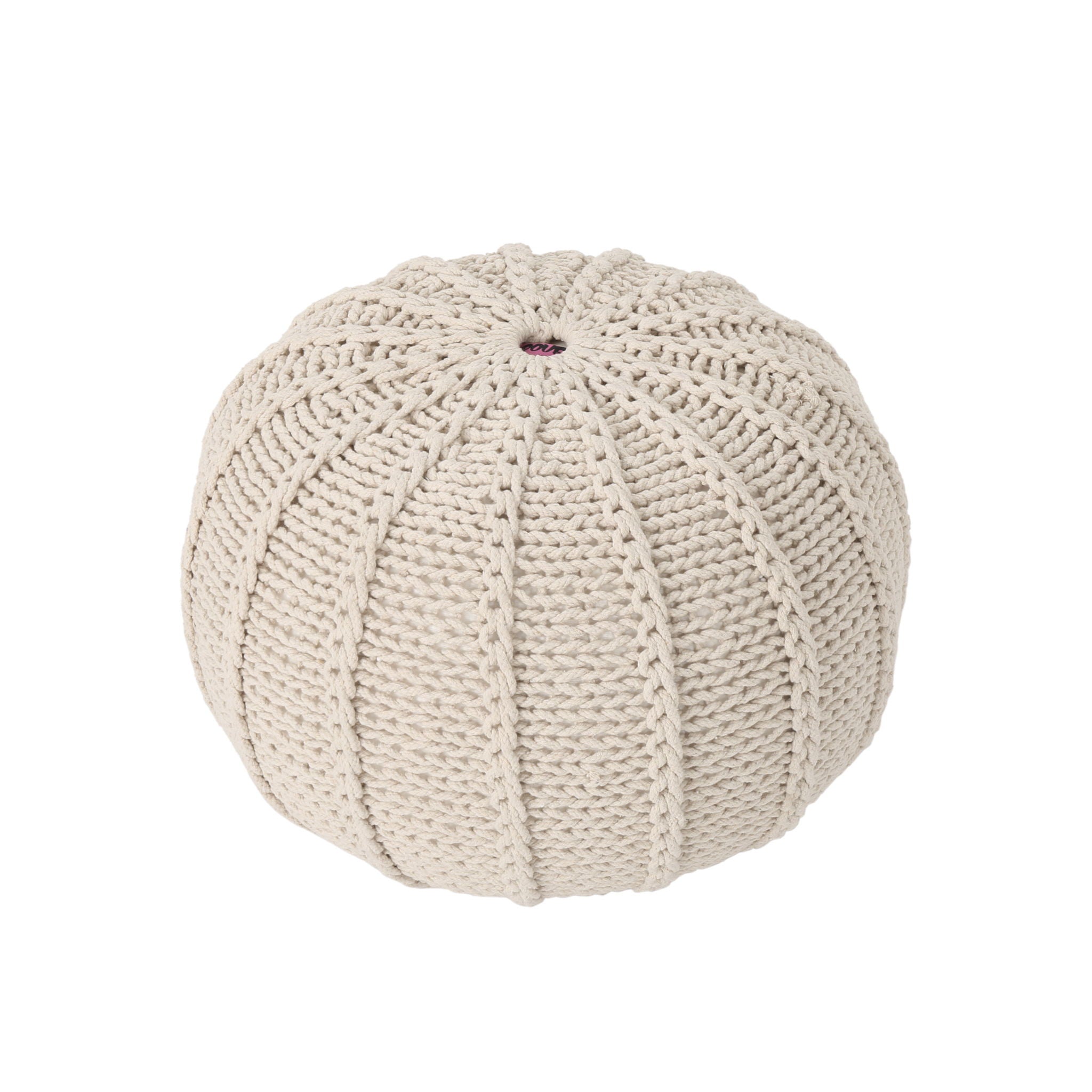 Bordeaux - Knitted Round Pouf Ottoman And Floor Cushion