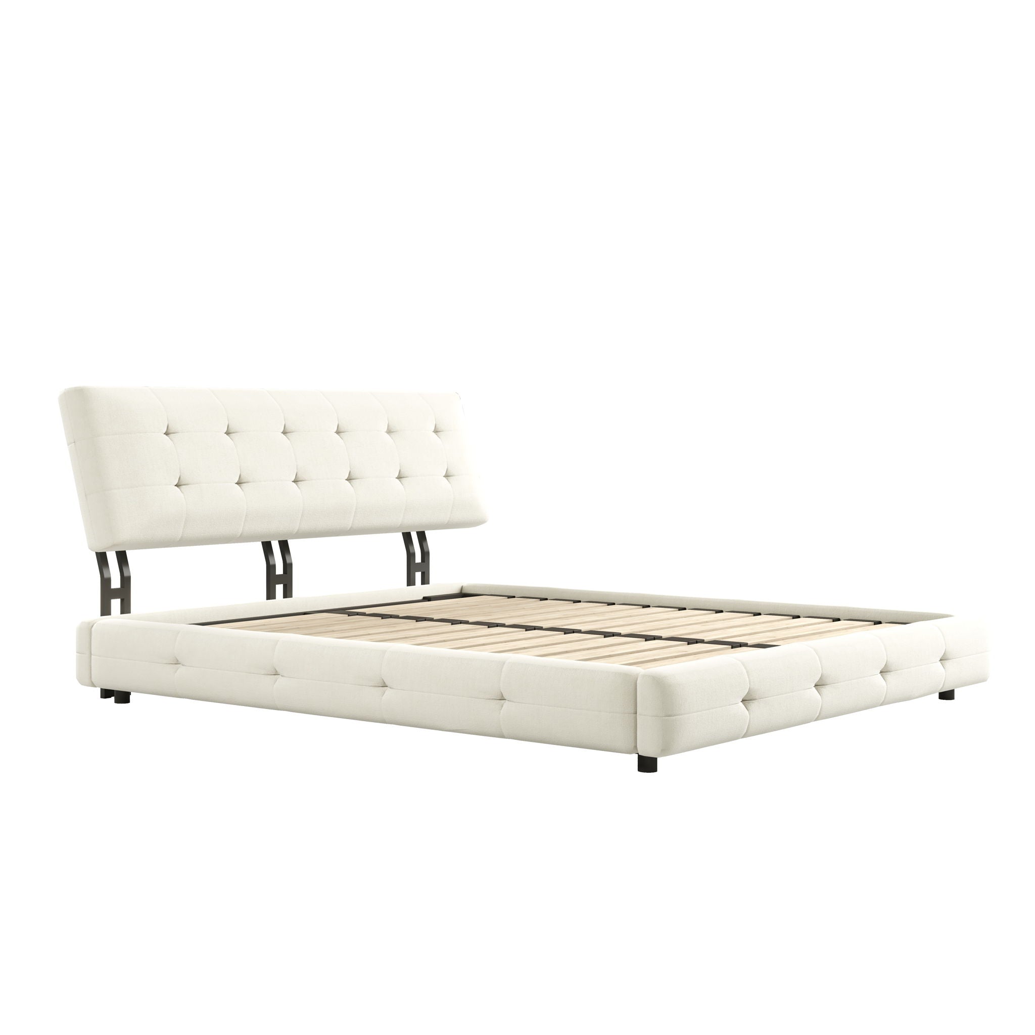 Tufted Headboard With Extra-Large Ultra-Soft Cloud Pillow Design