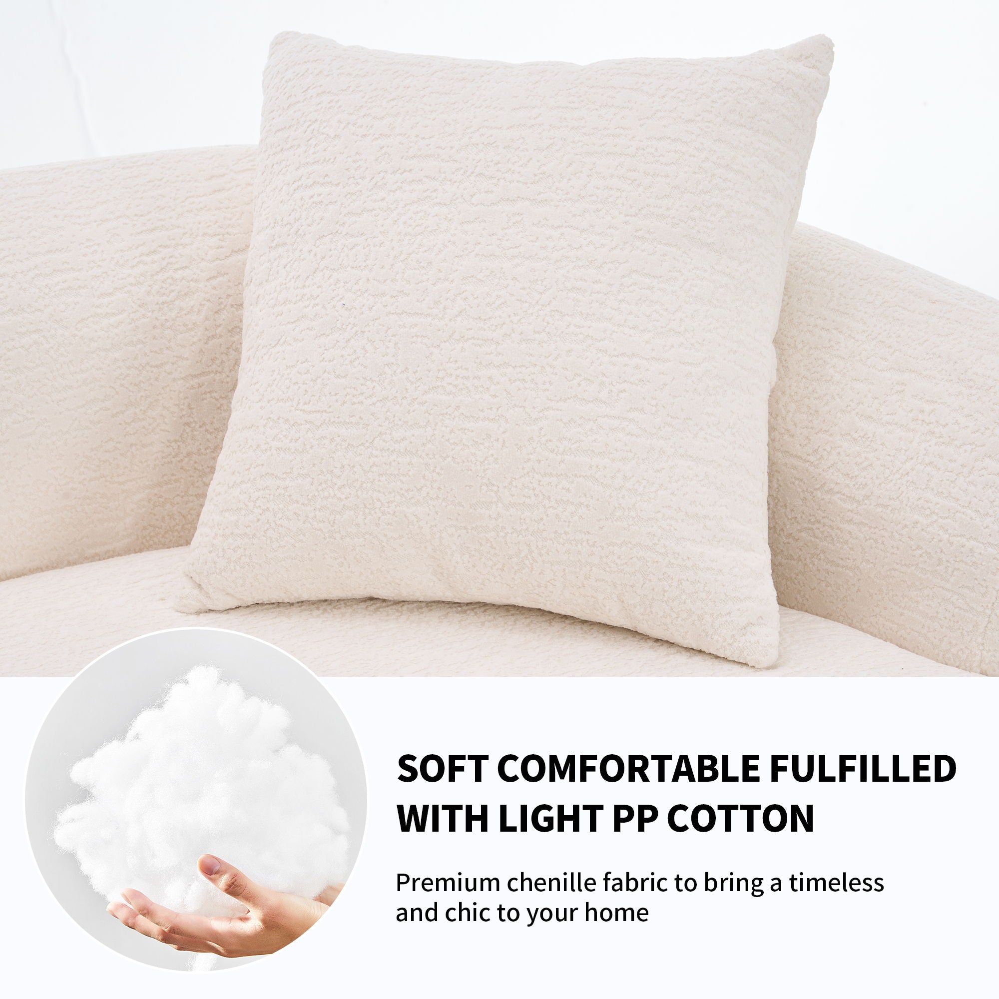 4 Seater Sofa With Fabric, 30D, 60 Hardness Full Sponge, 4 Pillow For Living Room, Home Furniture Sleeper Sectional Sofa For Apartment