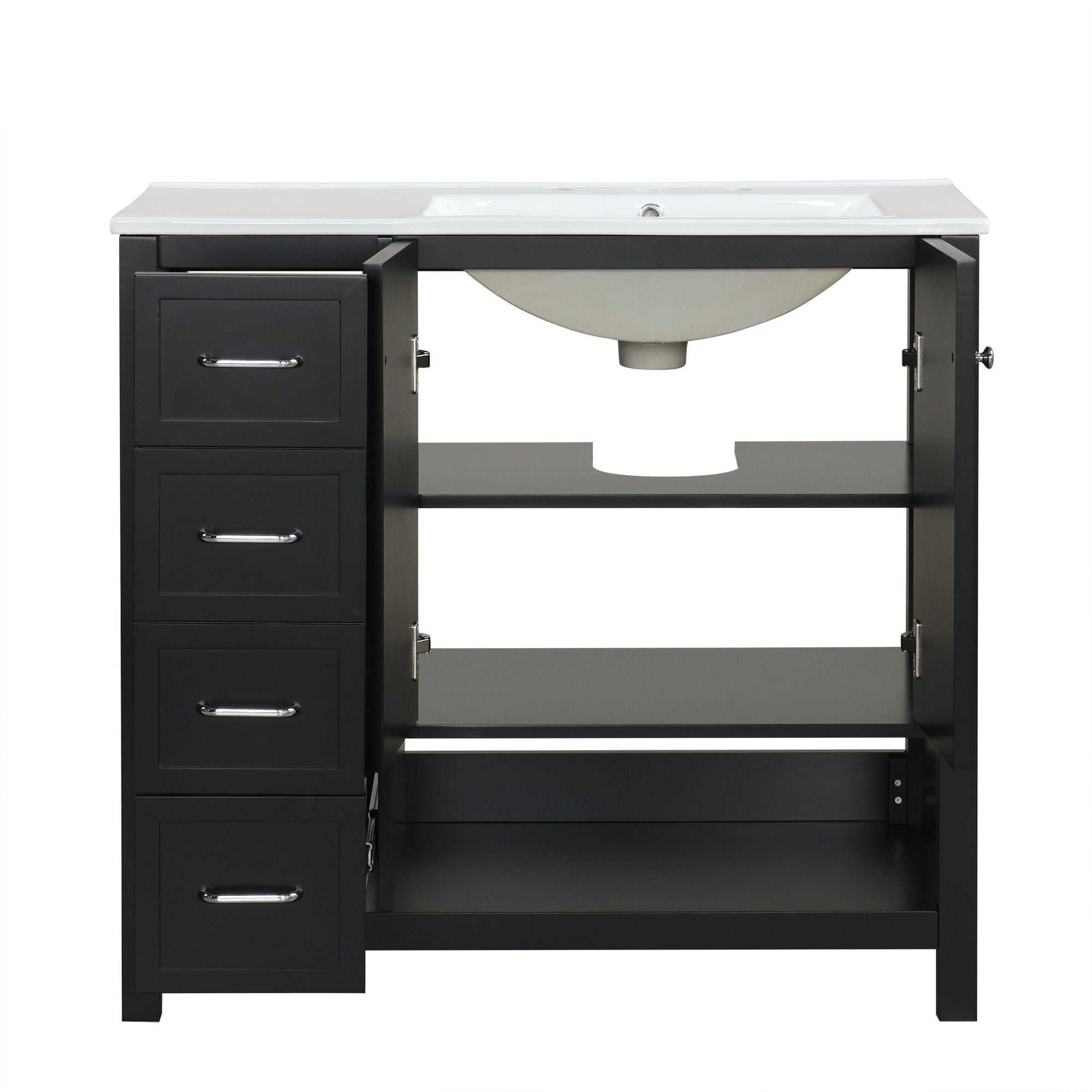 Modern Bathroom Vanity With Sink Top, 2 Doors And 2 Drawers