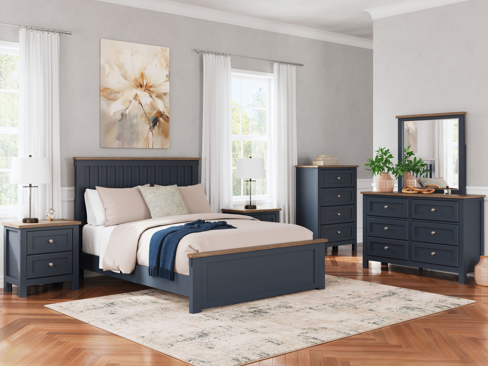 Landocken - Dresser - Brown / Blue