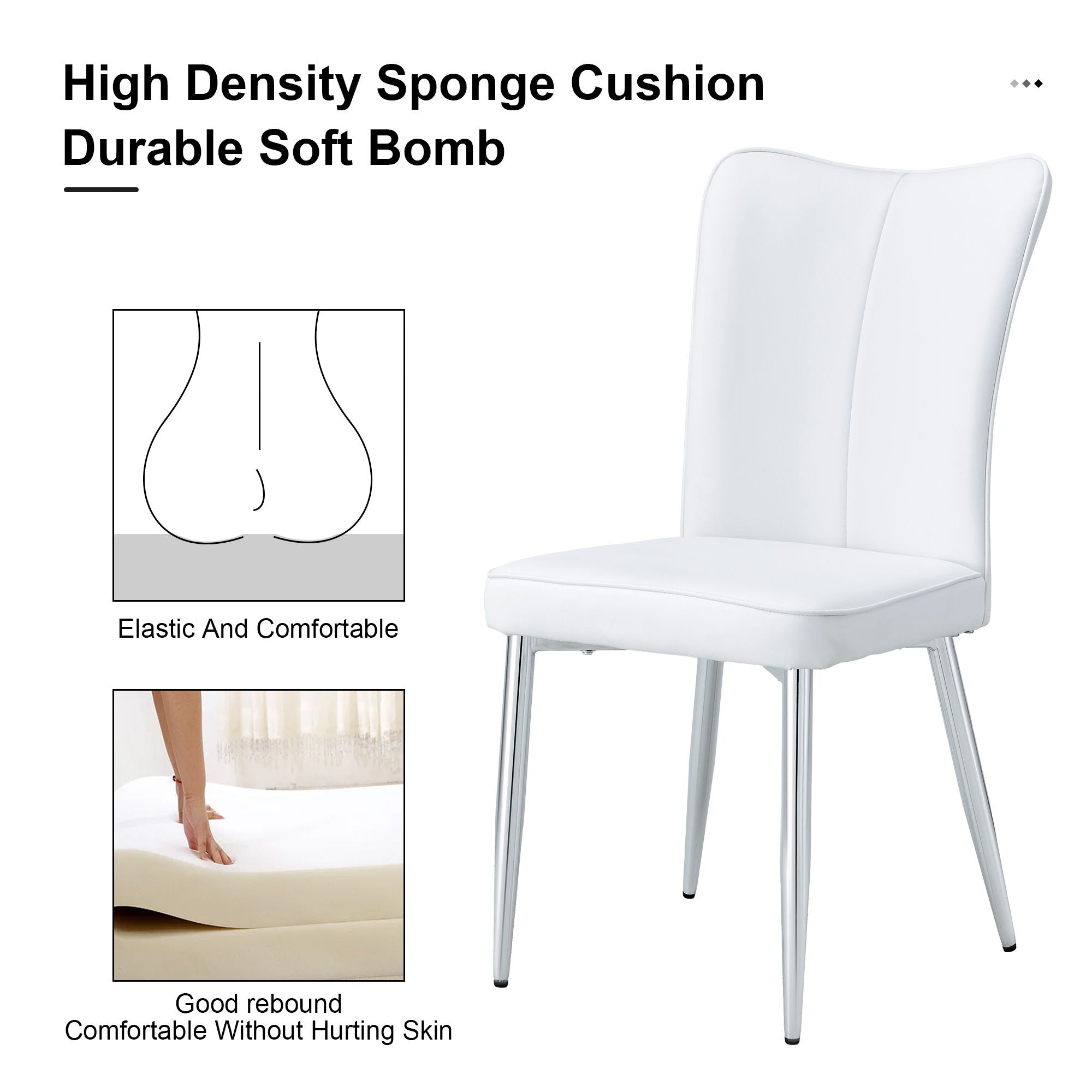 Modern Minimalist Dining Chairs With Metal Legs