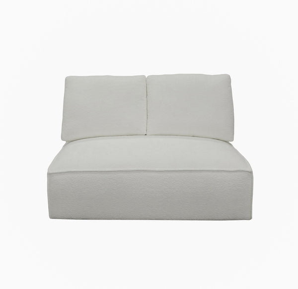 Divani Casa Lulu - Modern White Fabric Modular Sectional Sofa w/ Left Facing Chaise
